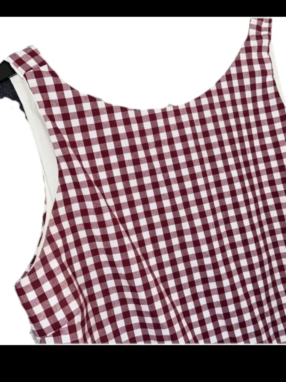 Peixoto Addison Gingham Mini Dress Merlot Size Large Drop Waist NWT - Picture 7 of 8